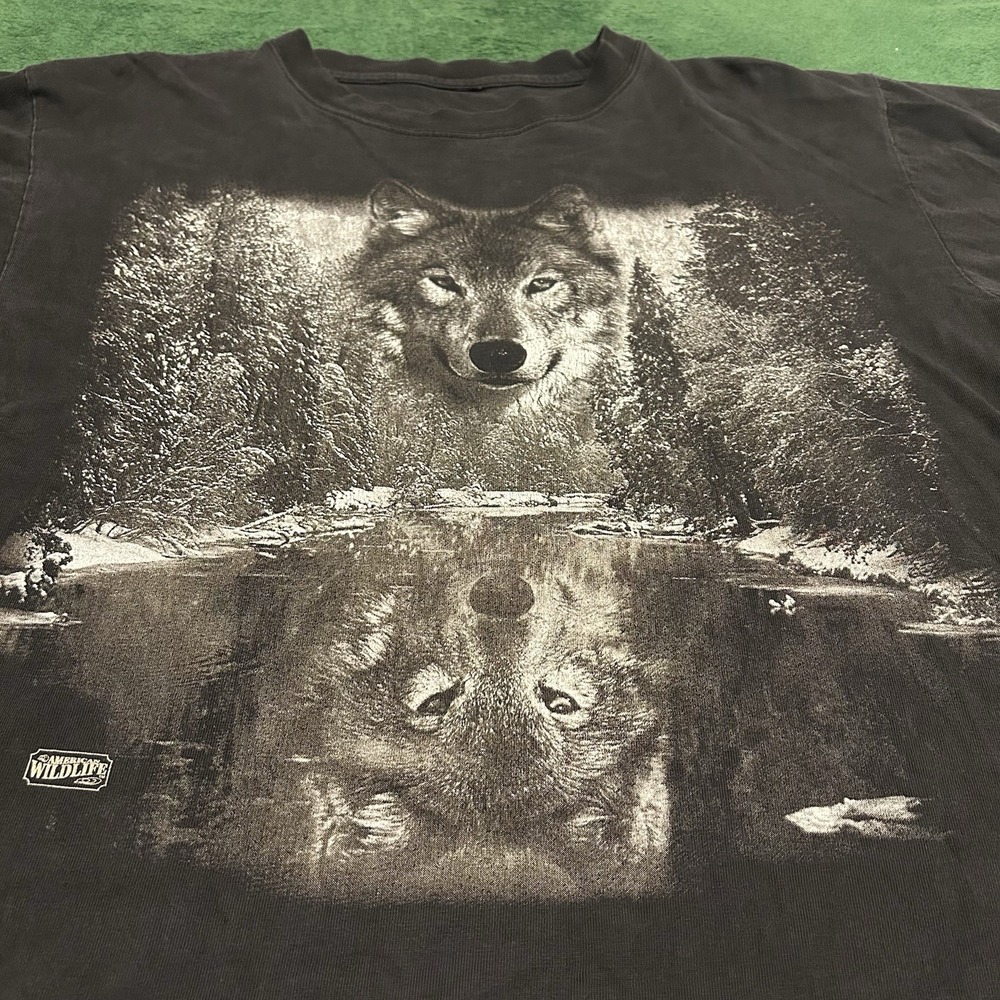 Vintage Nature Wolf Outdoor Mammoth Cave Mens Black T-Shirt Size Small S